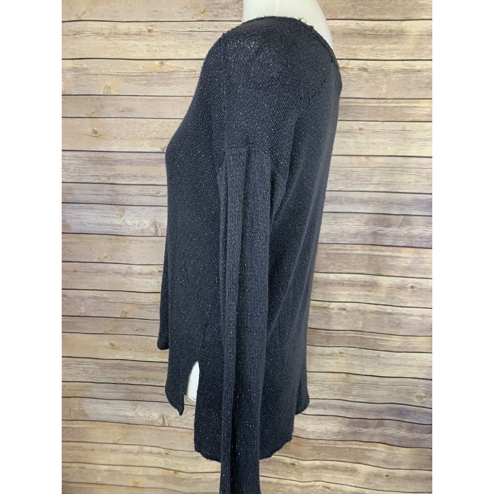Bethany Mota Womens Small Sweater Metallic V Neck Lightweight Top - Picture 3 of 8